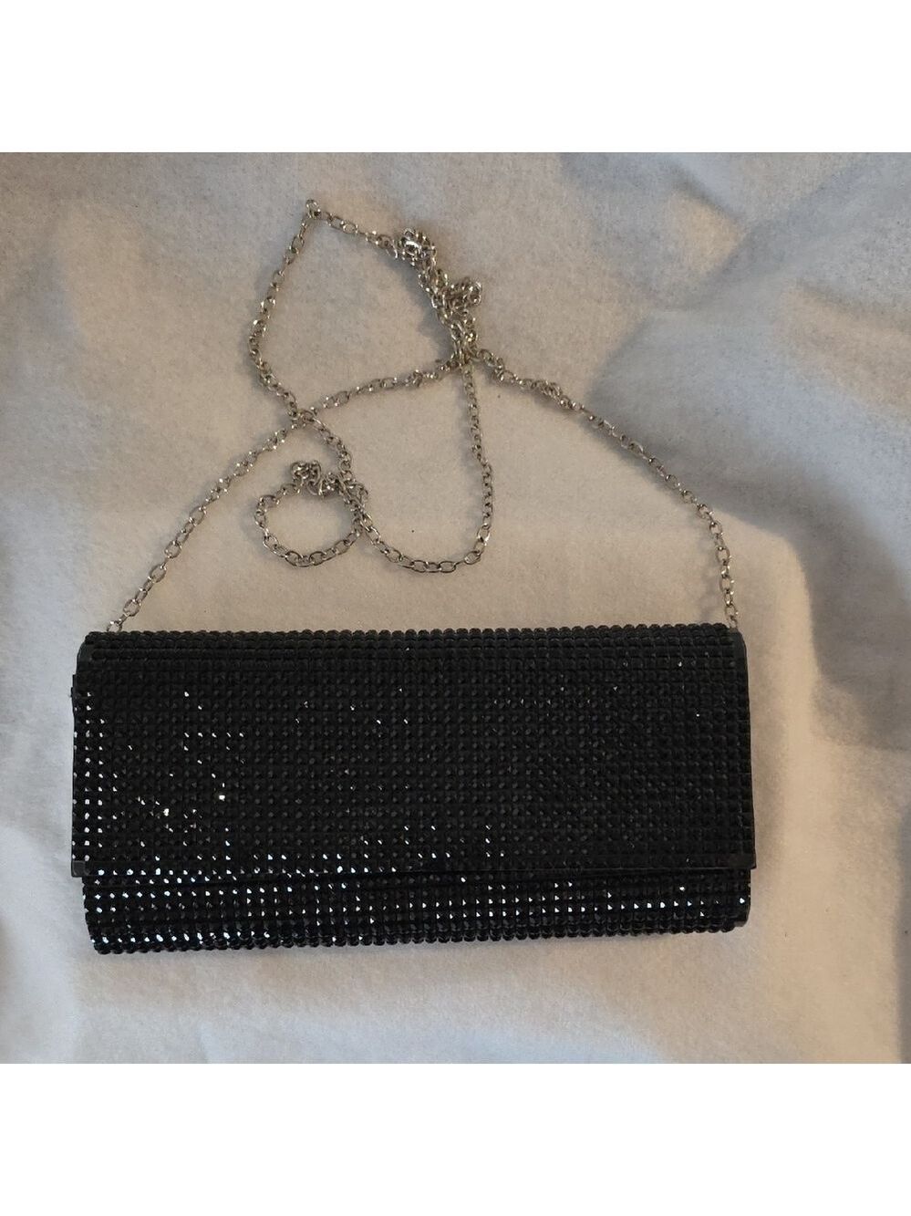 Chic Black Rhinestone Evening Clutch